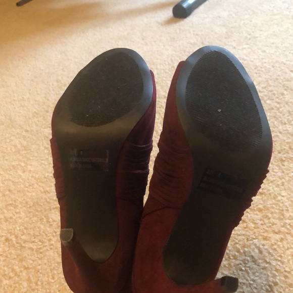 Wine open toe booties - Picture 5 of 5